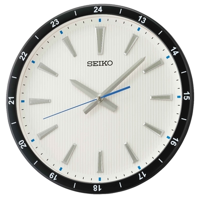 SEIKO 日本精工 立體時標 滑動式秒針 靜音掛鐘(QXA802J)35cm