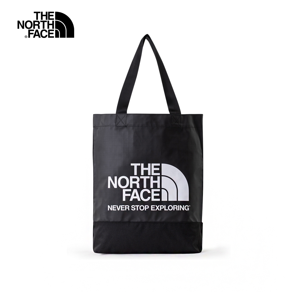 【The North Face 官方旗艦】北面男女款黑色大LOGO印花便捷休閒單肩包｜7QU6JK3