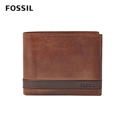 FOSSIL Quinn 真皮大零錢袋男夾-咖啡色 ML3653200