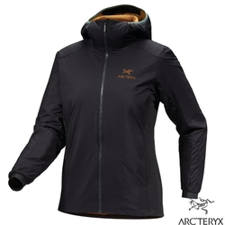 【ARCTERYX 始祖鳥】女 Atom 防潑保暖透氣化纖連帽外套.夾克_X000006780-30090 魔術黑