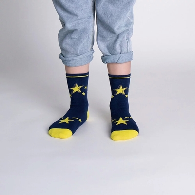 【WARX除臭襪】趣味圖樣薄款中筒童襪-星星