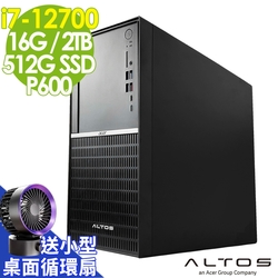 Acer Altos P10F8 商用工作站 i7-12700/16G/512SSD+2TB/P600 2G/W11P