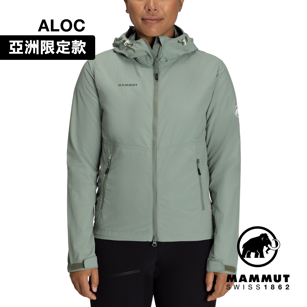 【Mammut長毛象】Hiking WB Hooded Jacket AF W 防風連帽外套 女款 玉石綠 #1012-00401