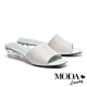 拖鞋 MODA Luxury 柔嫩色彩牛皮方頭低跟穆勒拖鞋－白 product thumbnail 1