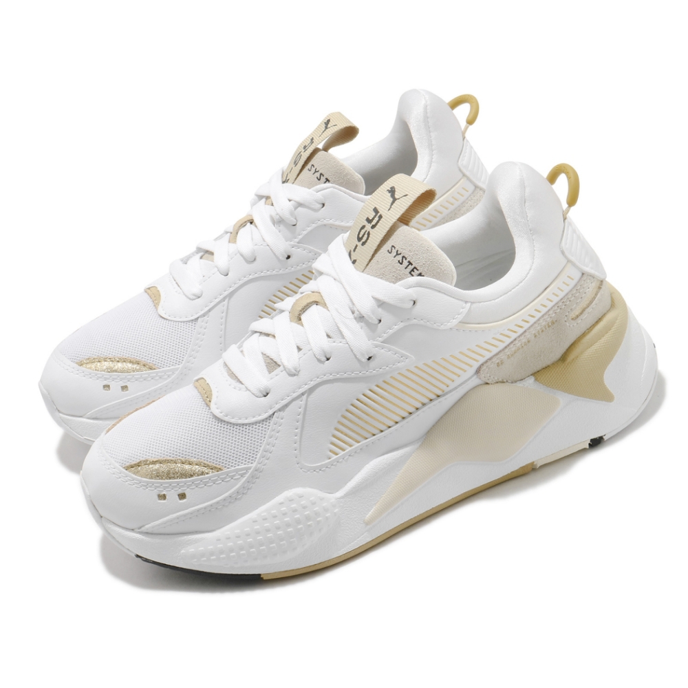 Puma 休閒鞋 RS X Mono Metal 女鞋 流行 球鞋穿搭 緩震 透氣 街頭風 白 金 37466902