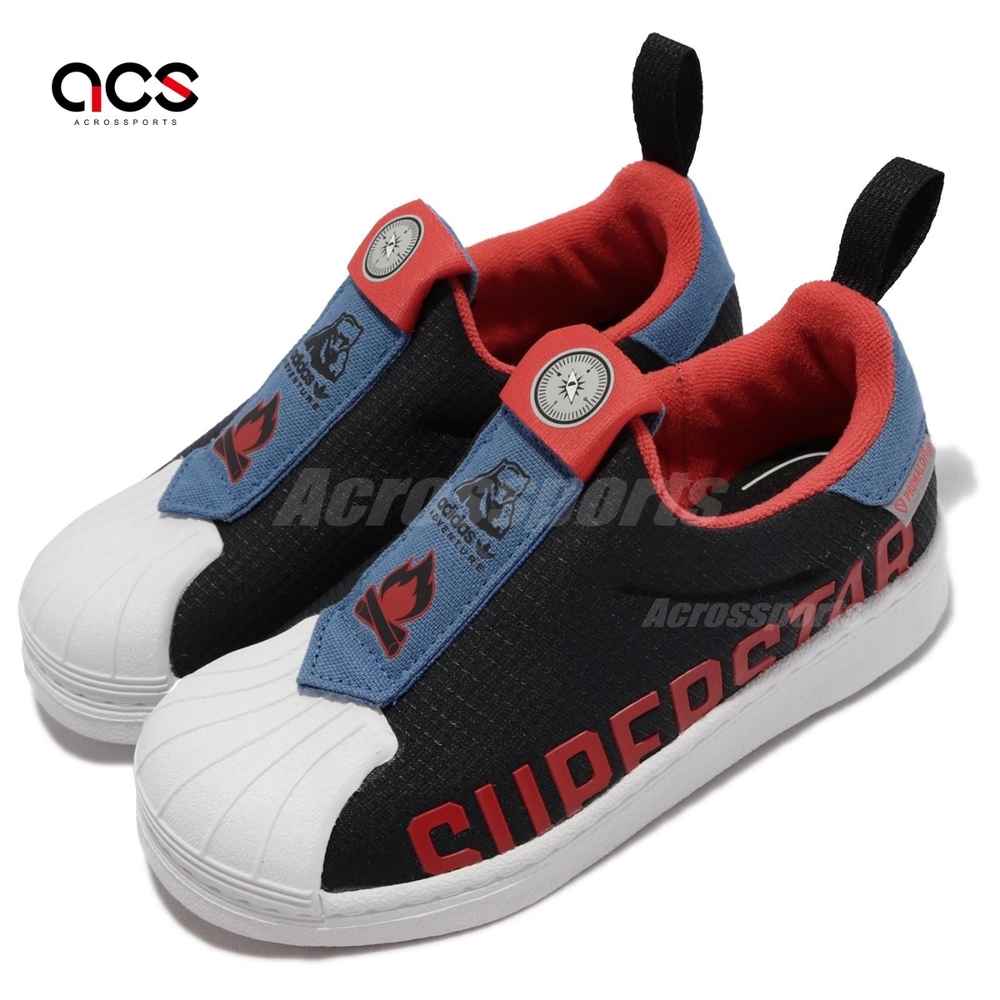adidas 休閒鞋 Superstar 360 X 運動 童鞋 愛迪達 襪套 貝殼頭 舒適 中童穿搭 黑 紅 Q46510