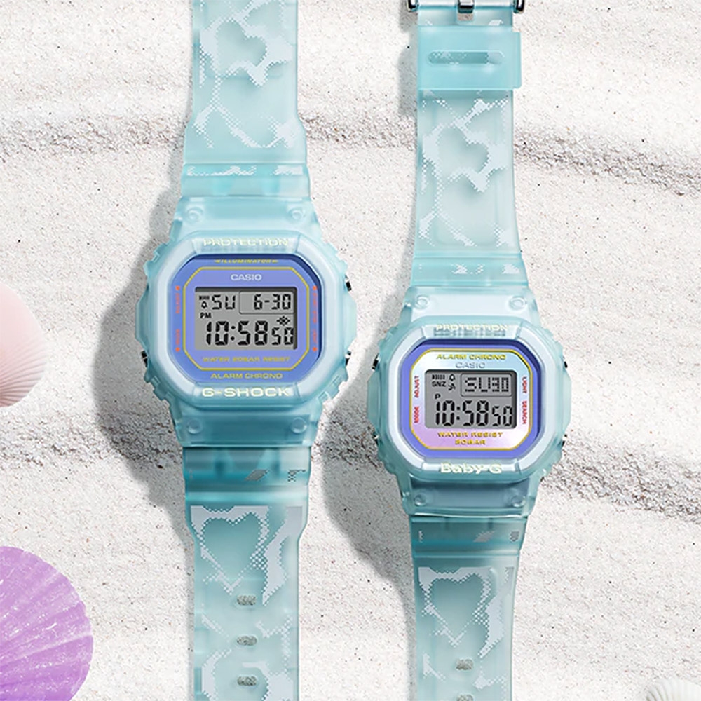 CASIO 卡西歐 G-SHOCK BABY-G 海藍限量版 情侶手錶 對錶 SLV-21B-2