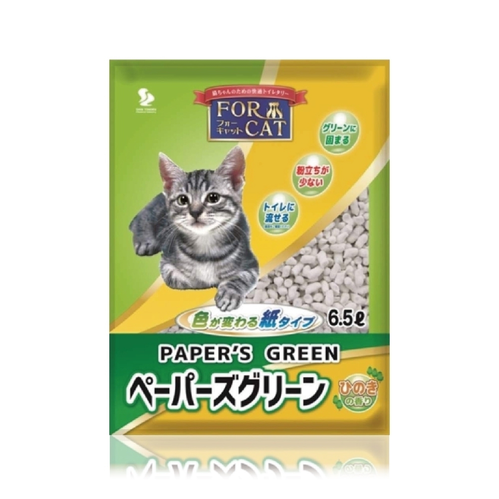 日本FORCAT-變色凝結紙貓砂-檜木香6.5L 六包組