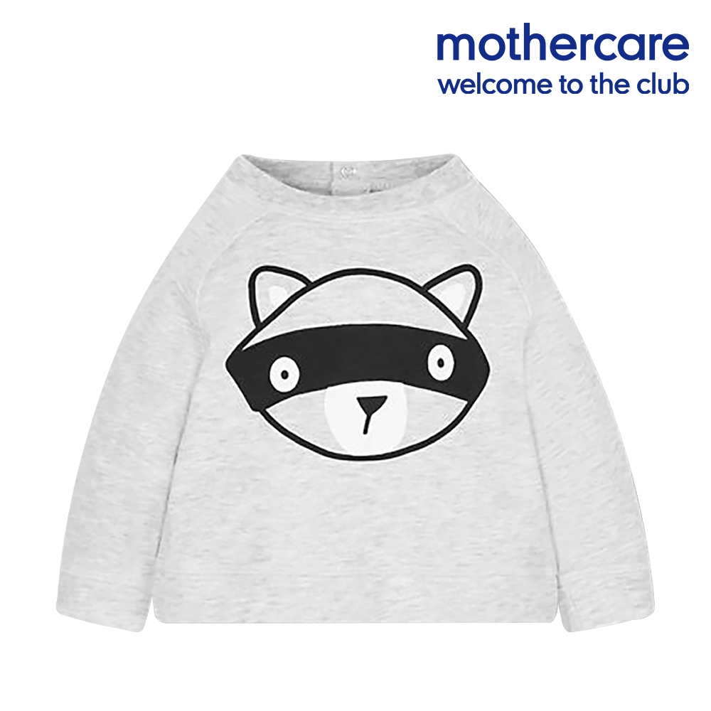 mothercare 專櫃童裝 灰色浣熊長袖上衣 (3-9個月)