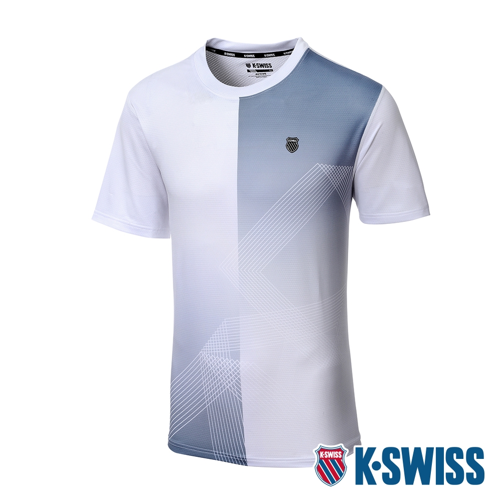 K-SWISS PF Tee 涼感排汗T恤-男-白/灰