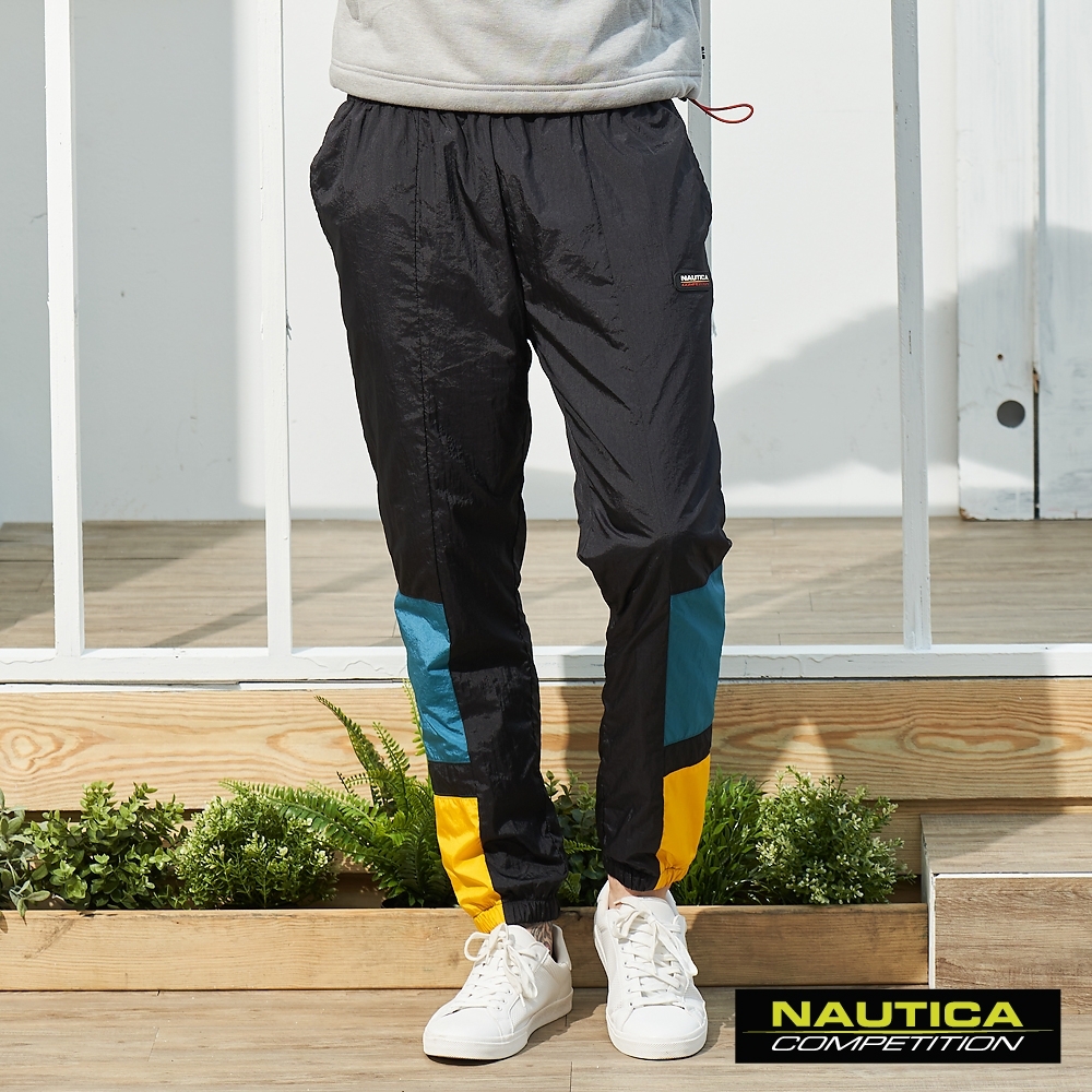 Nautica COMPETITION雙色拼接休閒褲-黑色