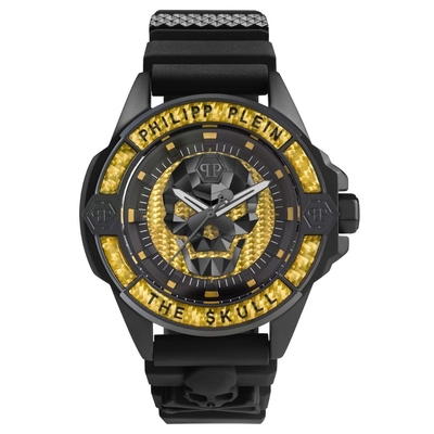 PHILIPP PLEIN THE $KULL CARBON FIBER 骷髏碳纖維錶款 黑 PWAAA1922_44mm