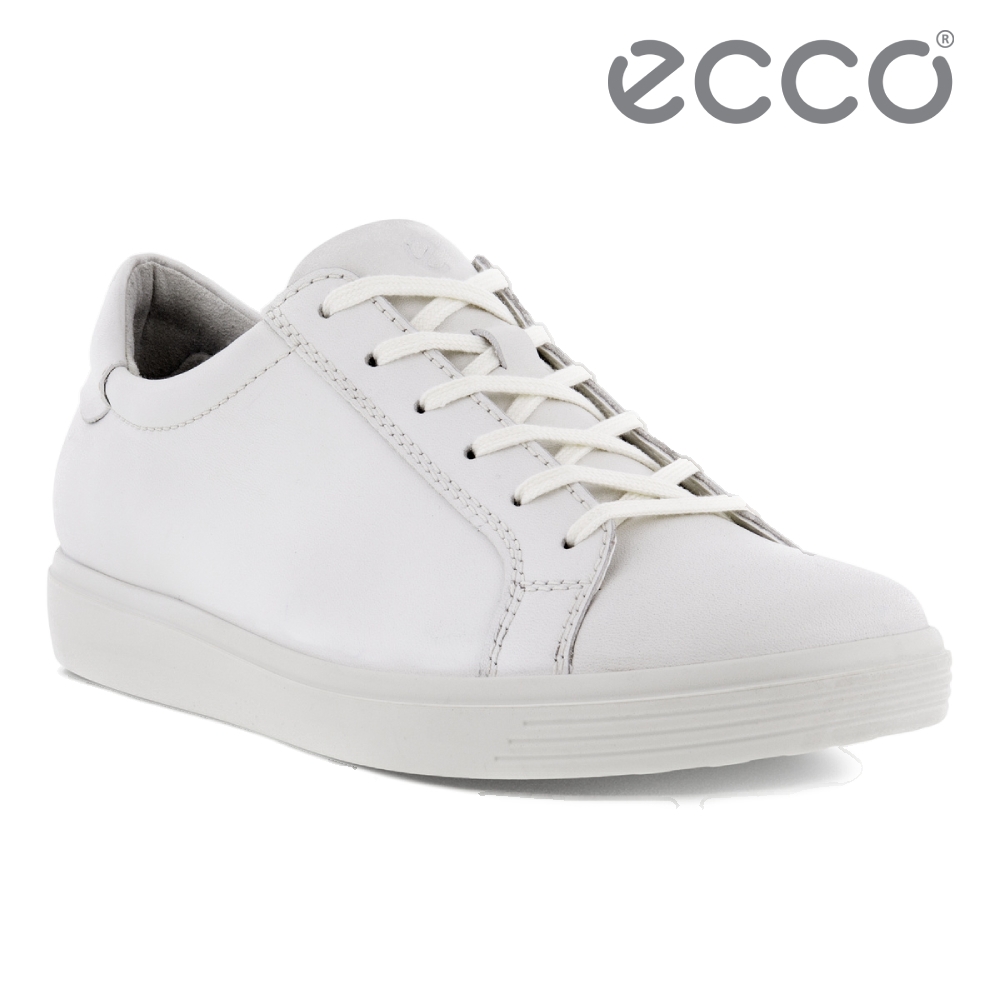 ECCO SOFT CLASSIC W 簡約輕盈平底休閒鞋 女鞋 白色