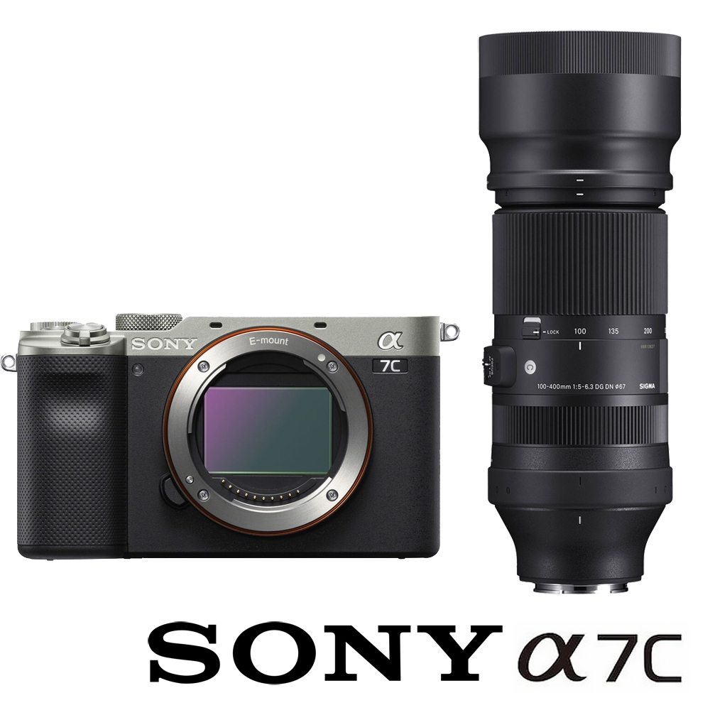 SONY 索尼 ILCE-7C / A7C 附 SIGMA 100-400mm F5-6.3 DG DN OS (公司貨) 全片幅微單眼相機 五軸防手震 翻轉螢幕