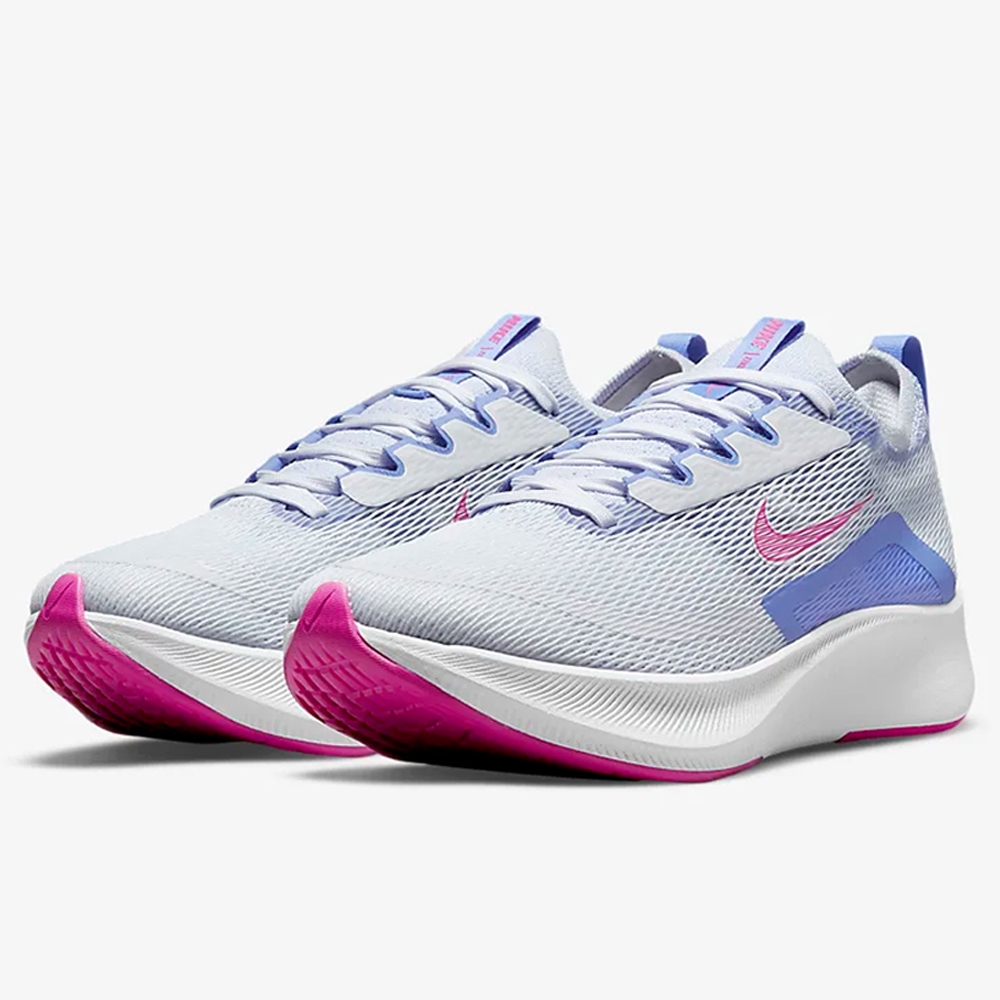 NIKE WMNS ZOOM FLY 4 女鞋慢跑鞋運動訓練包覆緩震透氣灰藍CT2401003