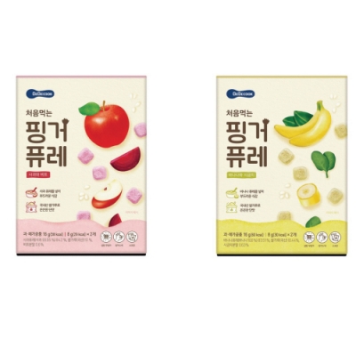韓國 【BEBECOOK】 嬰幼兒初食綿綿果泥2入組(蘋果甜菜、香蕉菠菜)