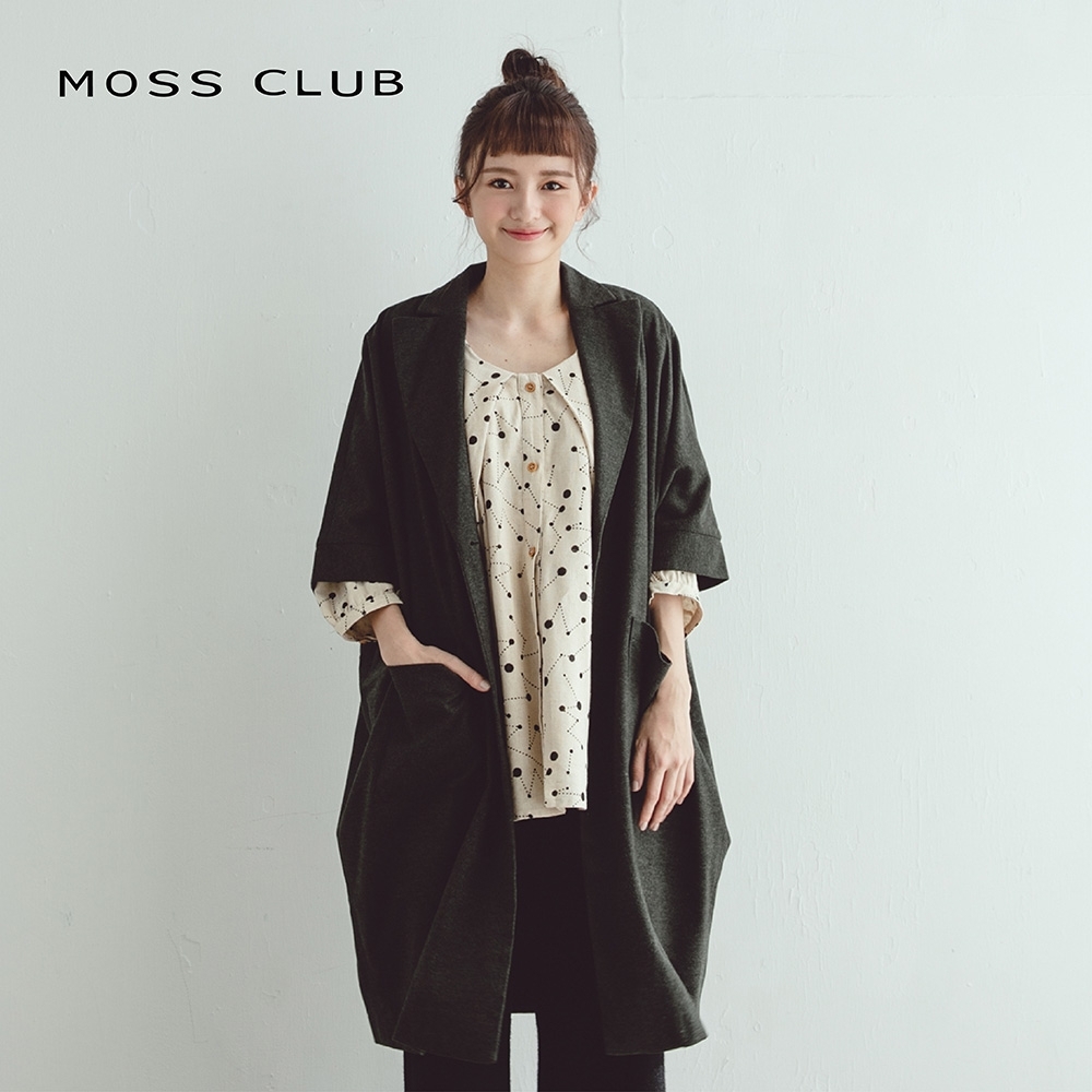 【MOSS CLUB】西裝領型休閒大衣-外套(二色)