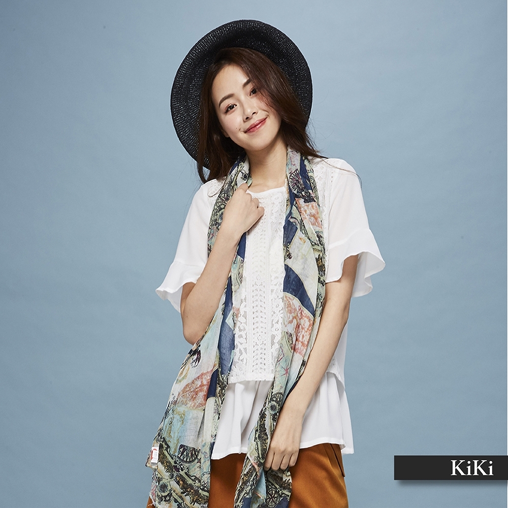 【KiKi】優雅氣質蕾絲-襯衫(二色)