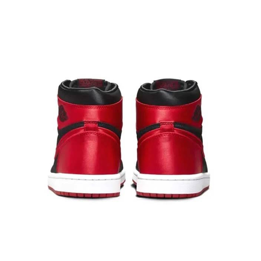 Nike Air Jordan 1 Retro High OG 黑紅絲綢高筒緞面休閒鞋女款女