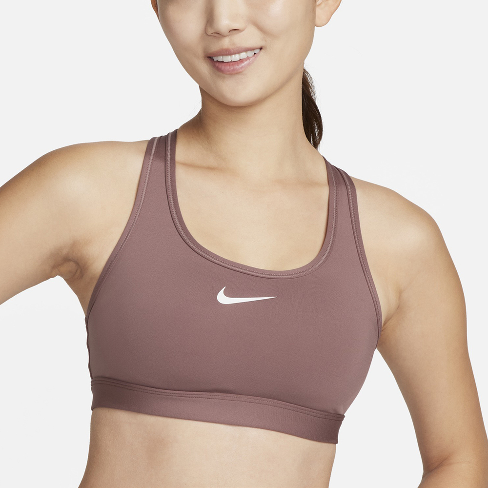 Nike AS W NK SWSH MED SPT BRA [DX6822-208] 女 運動內衣 中度支撐 煙灰紫