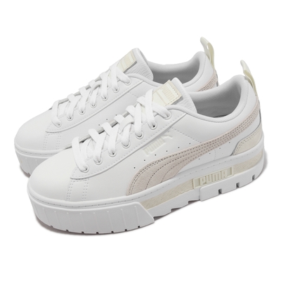 Puma 休閒鞋 Mayze OW 女鞋 白 粉 厚底 增高 麂皮 皮革 39342501