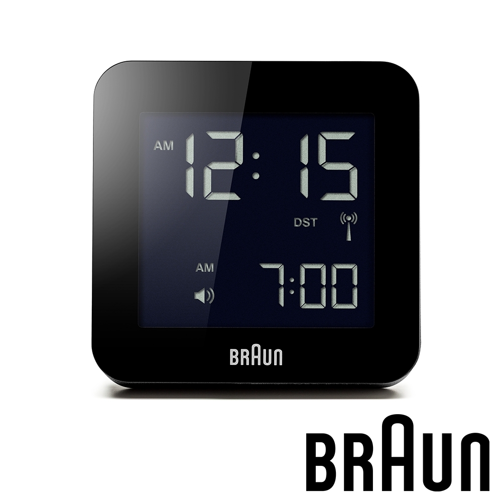 德國百靈 BRAUN 數位電子方形旅行鬧鐘 (BNC009BKBK)-質感黑
