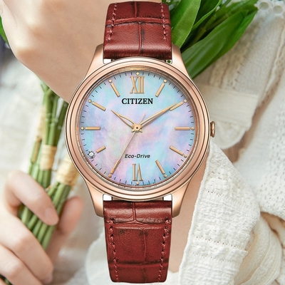 CITIZEN 星辰 光動能 氣質時尚女錶 EM0419-11D /34mm