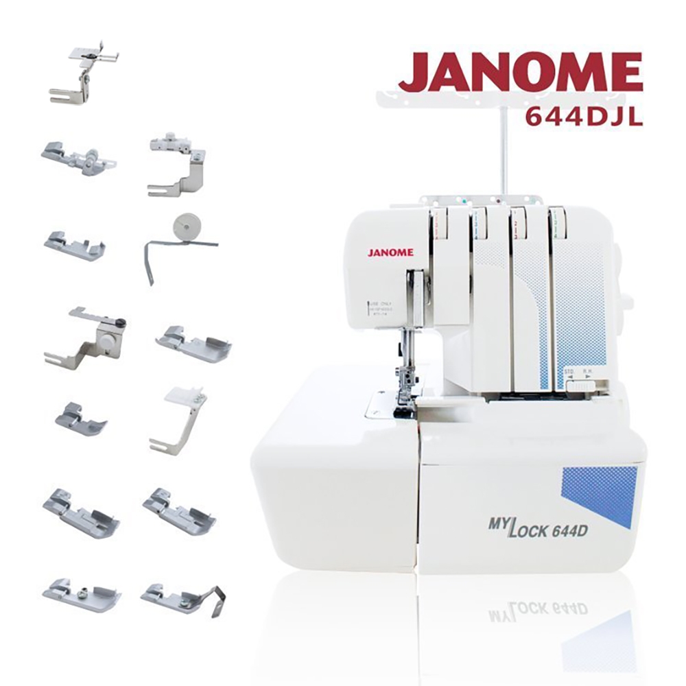 (激推)日本JANOME 拷克機644D 加送壓布腳組合