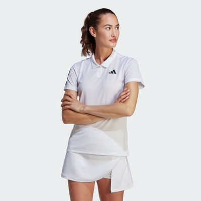 ADIDAS CLUB POLO 女短袖POLO上衣-白黑-HY2703