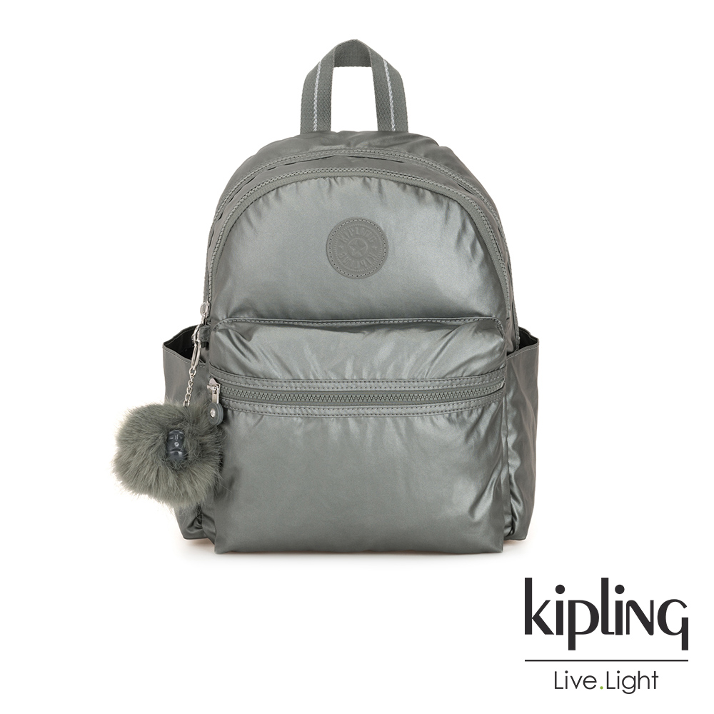 Kipling 金屬墨灰色後背包-SORDA