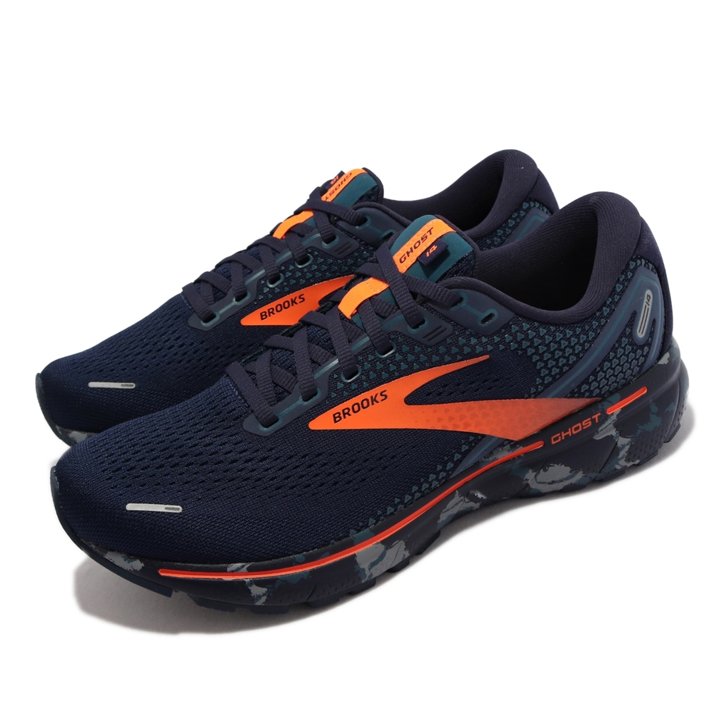 Brooks 慢跑鞋 Ghost 14 Camo 男鞋 運動休閒 路跑 避震 穩定 柔軟 舒適 藍 橘 1103691D454