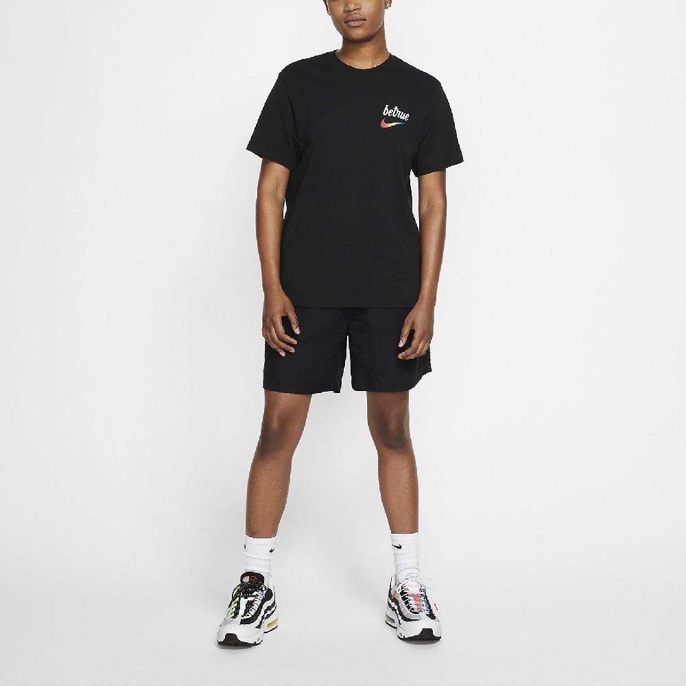 Nike T恤NSW BeTrue T-Shirt 男款運動休閒彩虹圓領棉質穿搭黑彩DJ0929