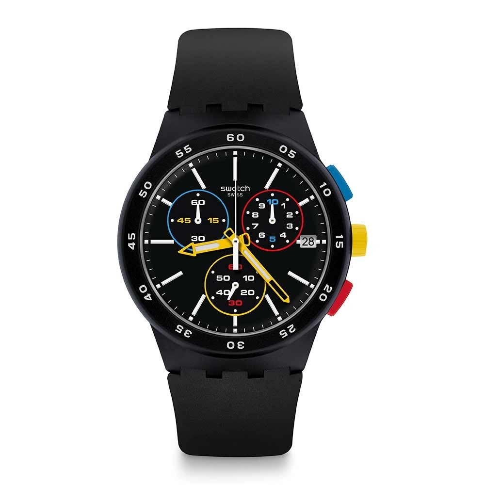 Swatch Bau 包浩斯系列手錶 BLACK-ONE 黑色純粹 -42mm