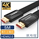 日本秋葉原 HDMI2.0專利4K高畫質影音傳輸編織扁線 黑/5M product thumbnail 1