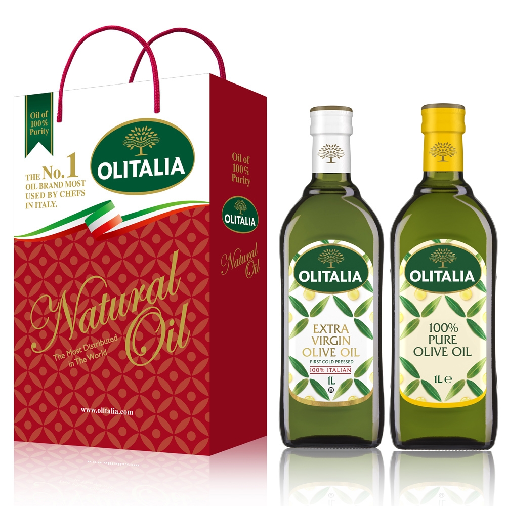 Olitalia奧利塔 特級初榨橄欖油+純橄欖油禮盒組(1000mlx2瓶)