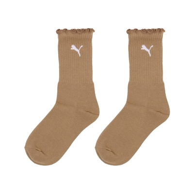 Puma 長襪 Fashion Crew Sock 女款 棕 白 中筒襪 休閒襪 襪子 BB145201