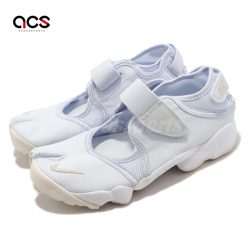 Nike 休閒鞋Wmns Air Rift BR 女鞋淡藍色白忍者鞋經典涼鞋魔鬼氈DJ4639