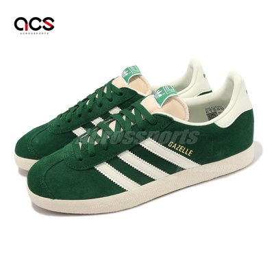 adidas 休閒鞋 Gazelle 男鞋 女鞋 深綠 奶油白 經典 復古 三線 金標 麂皮 愛迪達 GY7338