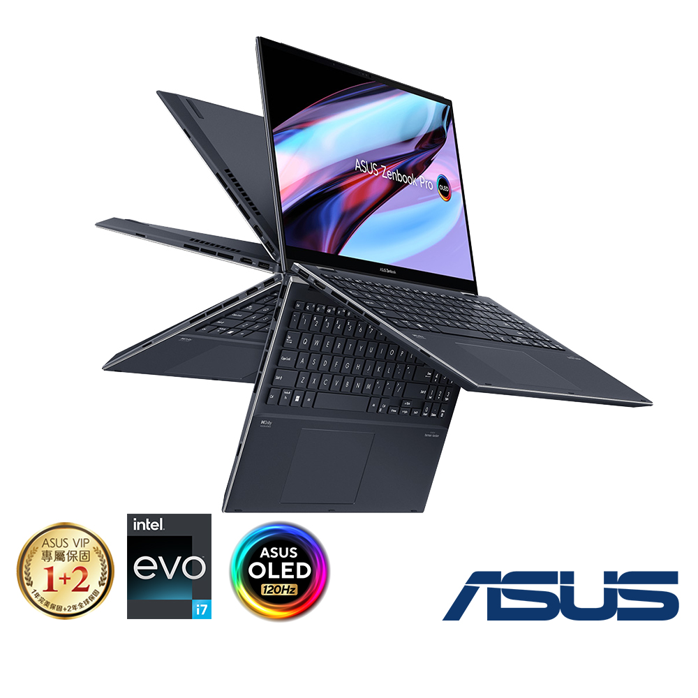 ASUS UP6502ZD 15.6吋2.8K翻轉筆電 (i7-12700H/Arc A370M/16G/1TB SSD/EVO/科技黑/ZenBook Pro 15 Flip OLED)