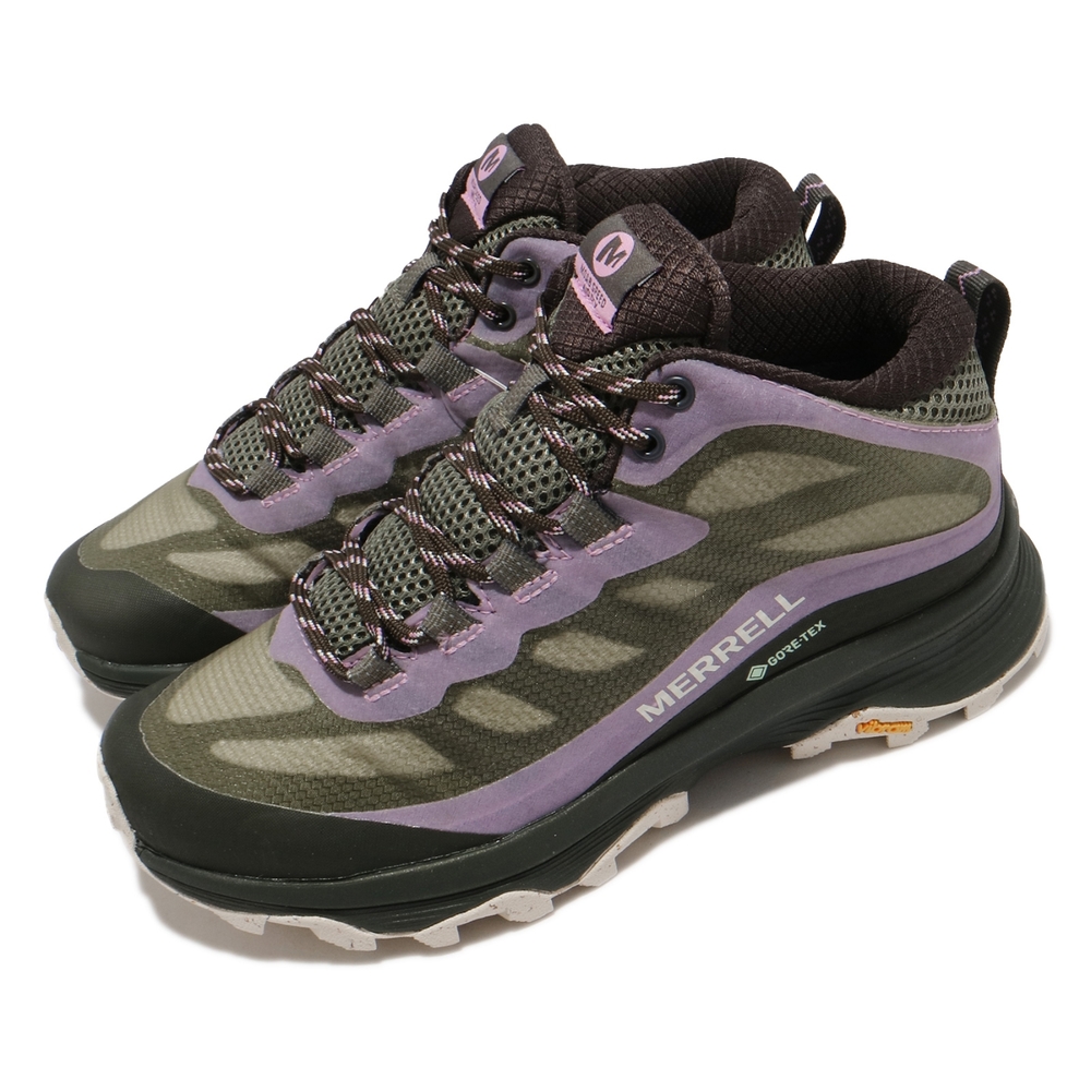 Merrell 戶外鞋 Moab Speed Mid GTX 女鞋 登山 越野 耐磨 黃金大底 防水 中筒 綠 黑 ML135416