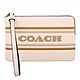 COACH COACH 字母標誌皮革L型拉鍊單層手拿包(米白) product thumbnail 1