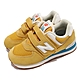 New Balance 休閒鞋 574 W Wide 寬楦 童鞋 紐巴倫 魔鬼氈 麂皮 郊遊 中童 黃 白 PV574HB2W product thumbnail 2