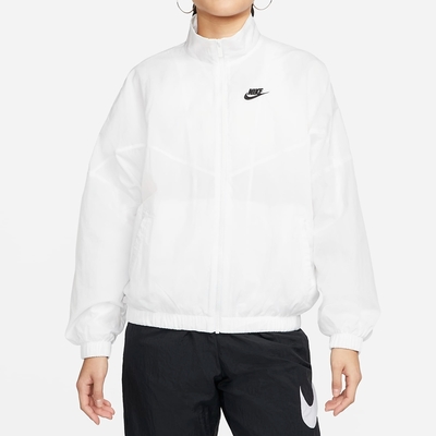 NIKE W NSW ESSNTL WR WVN JKT 女運動外套-白-DM6186100