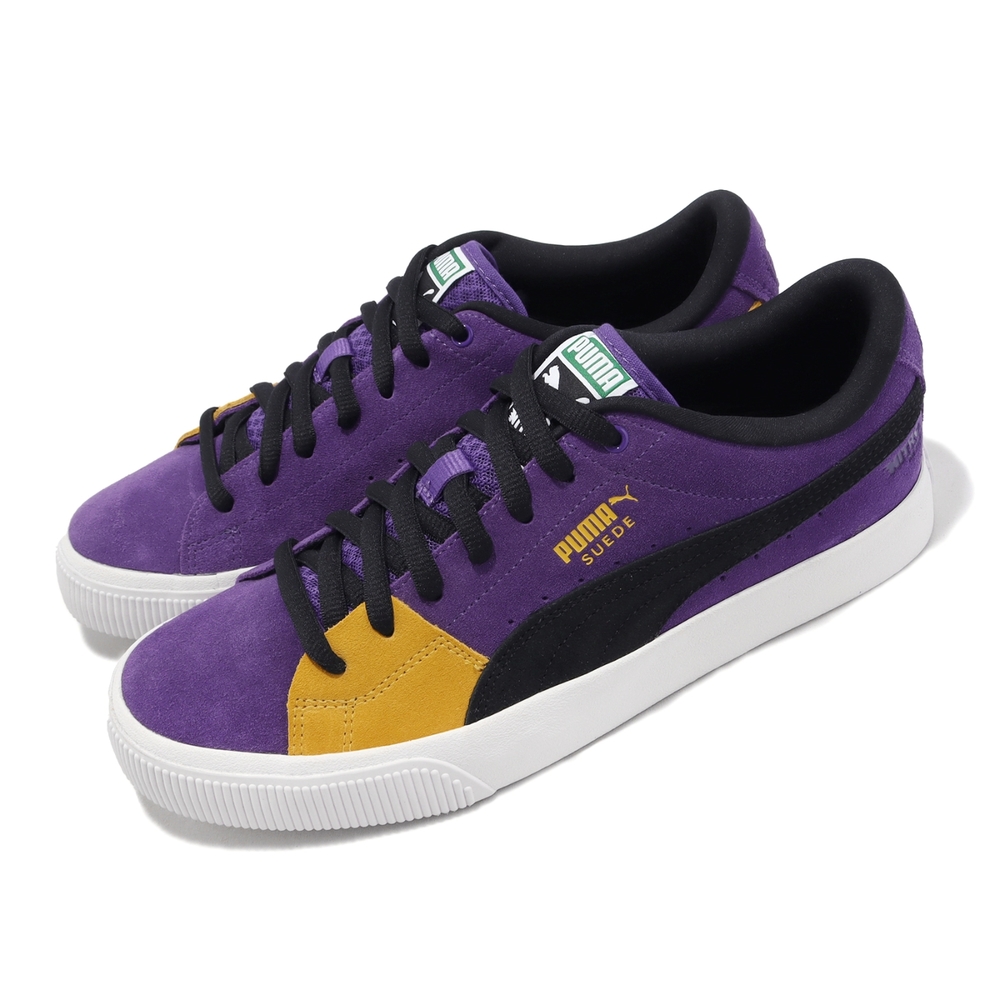 Puma 滑板鞋 Suede Skate Nitro 男鞋 紫 金 湖人 麂皮 氮氣中底 休閒鞋 低筒 38608205