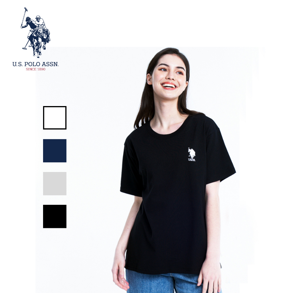 U.S. POLO ASSN. 女中馬圓領T恤(寬版)-四色