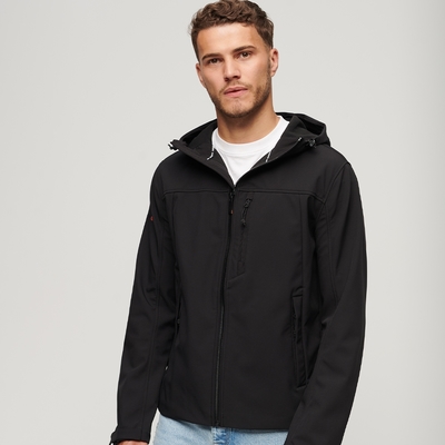 SUPERDRY 男裝 長袖外套 防風保暖 Hooded Soft Shell 黑