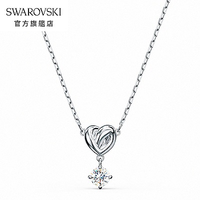 SWAROVSKI 施華洛世奇 Lifelong Heart 白金色戀之結鏈墜