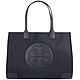 TORY BURCH ELLA 黑色尼龍皮邊大型托特包 product thumbnail 1