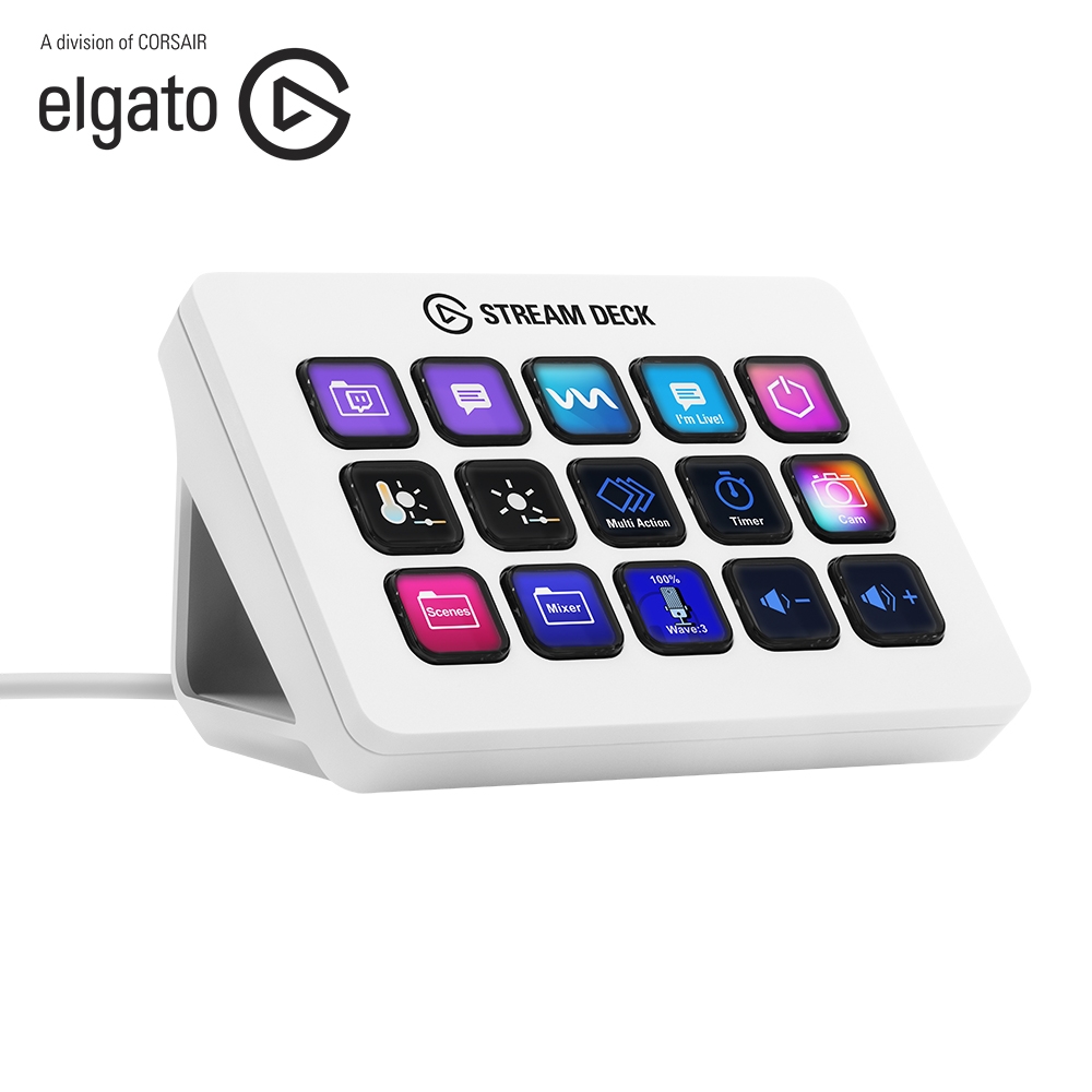 海盜船CORSAIR ELGATO STREAM DECK MK.2 白視頻直播操作控制器| USB