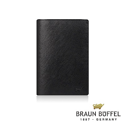 BRAUN BUFFEL - 洛菲諾P系列5卡護照夾 - 黑咖